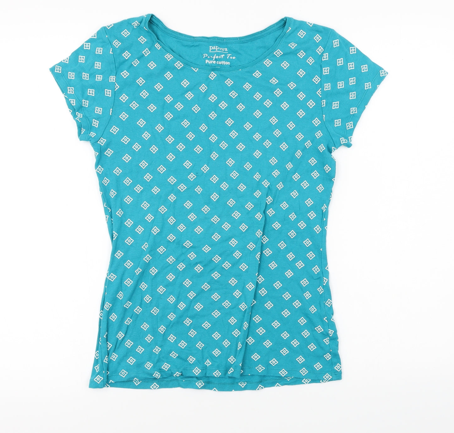 Papaya  Womens Green   Basic T-Shirt Size 12