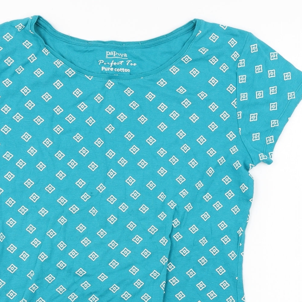 Papaya  Womens Green   Basic T-Shirt Size 12