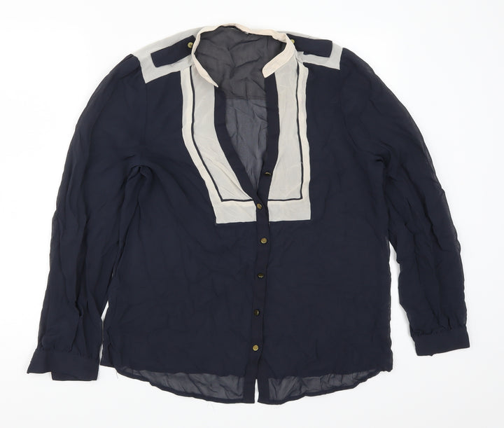 NEXT Womens Blue   Basic Button-Up Size 14