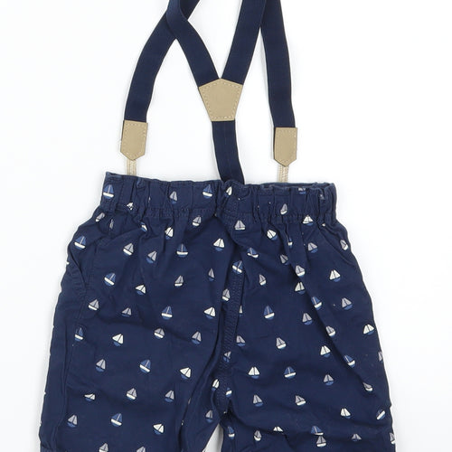 H&M Boys Blue Geometric  Cropped Trousers Size 12-18 Months  - Sail Boats