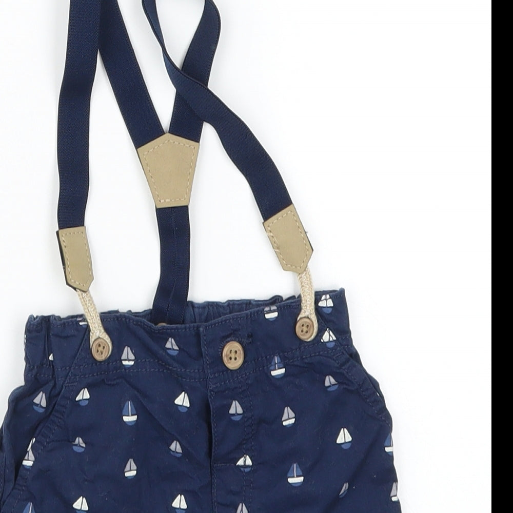 H&M Boys Blue Geometric  Cropped Trousers Size 12-18 Months  - Sail Boats