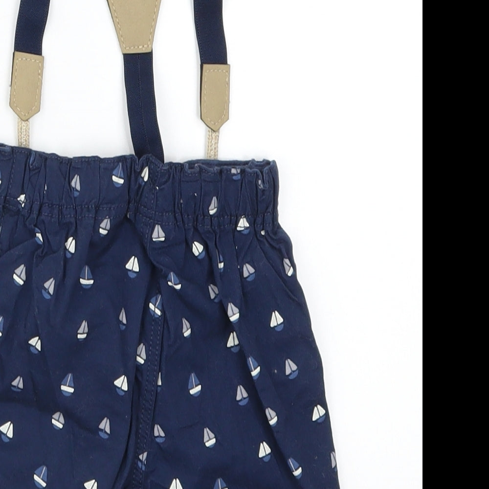 H&M Boys Blue Geometric  Cropped Trousers Size 12-18 Months  - Sail Boats