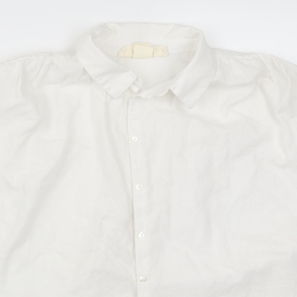 H&M Womens White   Basic Button-Up Size 8