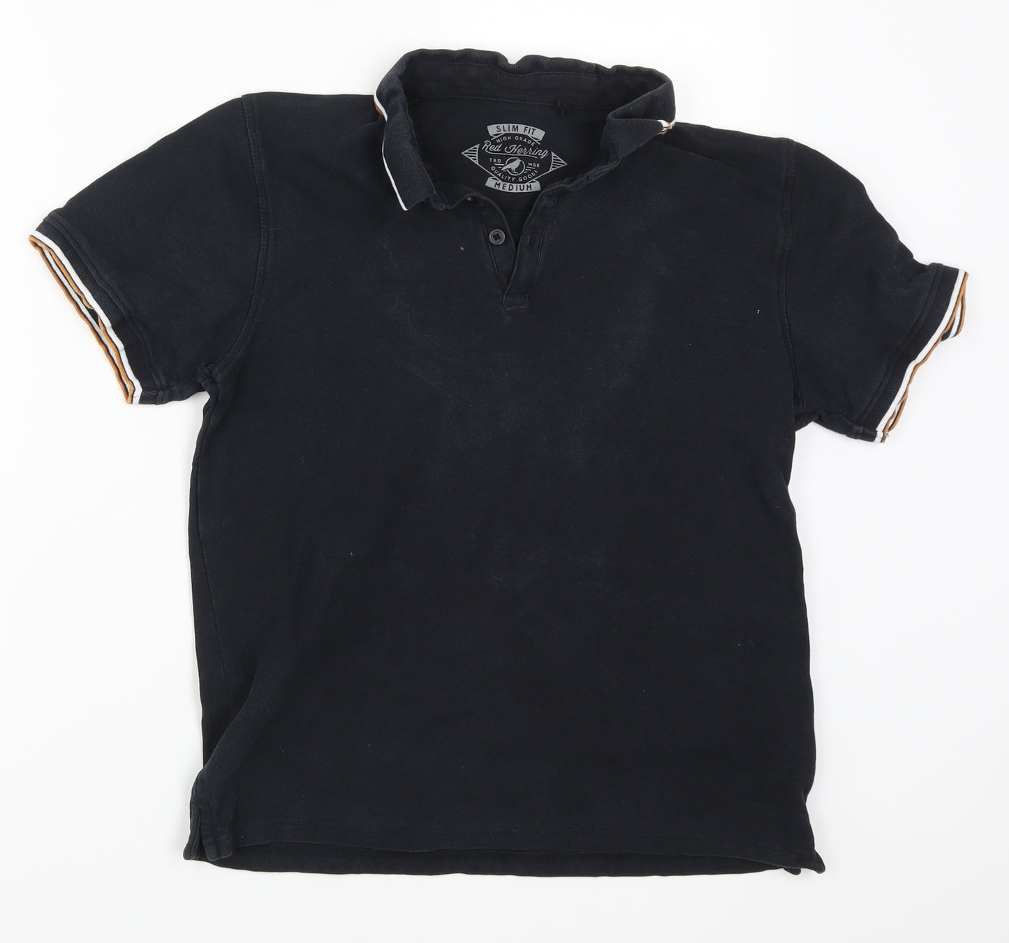 Red Herring Mens Black    Polo Size M