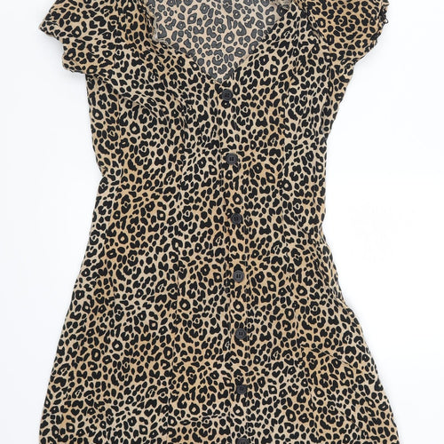 H&M Womens Brown Animal Print  Maxi  Size 6