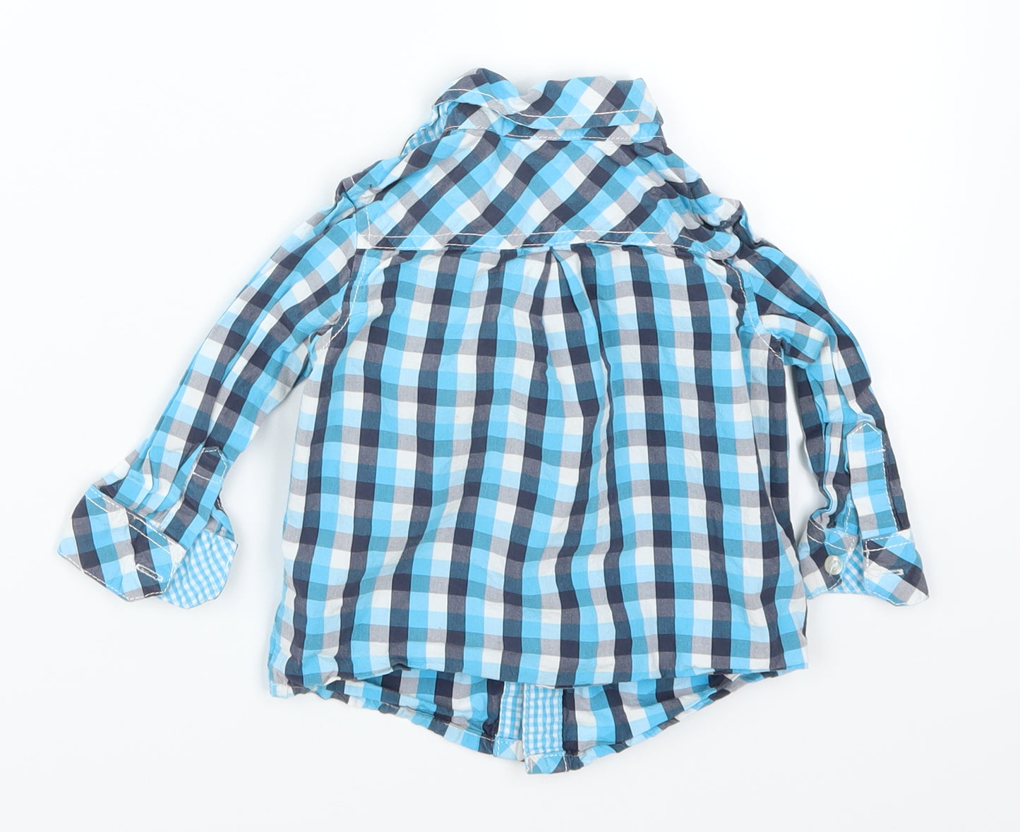 Baby Club Boys Blue Check  Basic Button-Up Size 12 Months