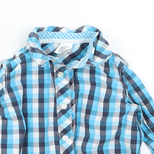 Baby Club Boys Blue Check  Basic Button-Up Size 12 Months