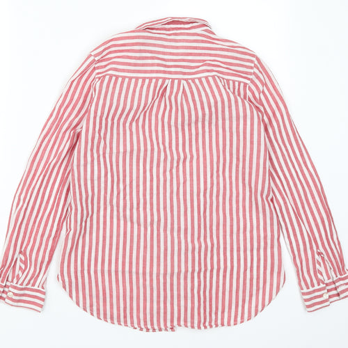 H&M Girls Red Striped  Basic Button-Up Size 12 Years