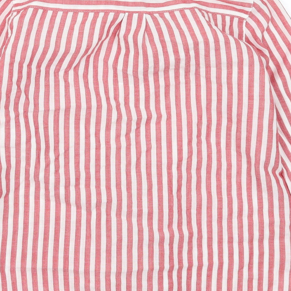 H&M Girls Red Striped  Basic Button-Up Size 12 Years