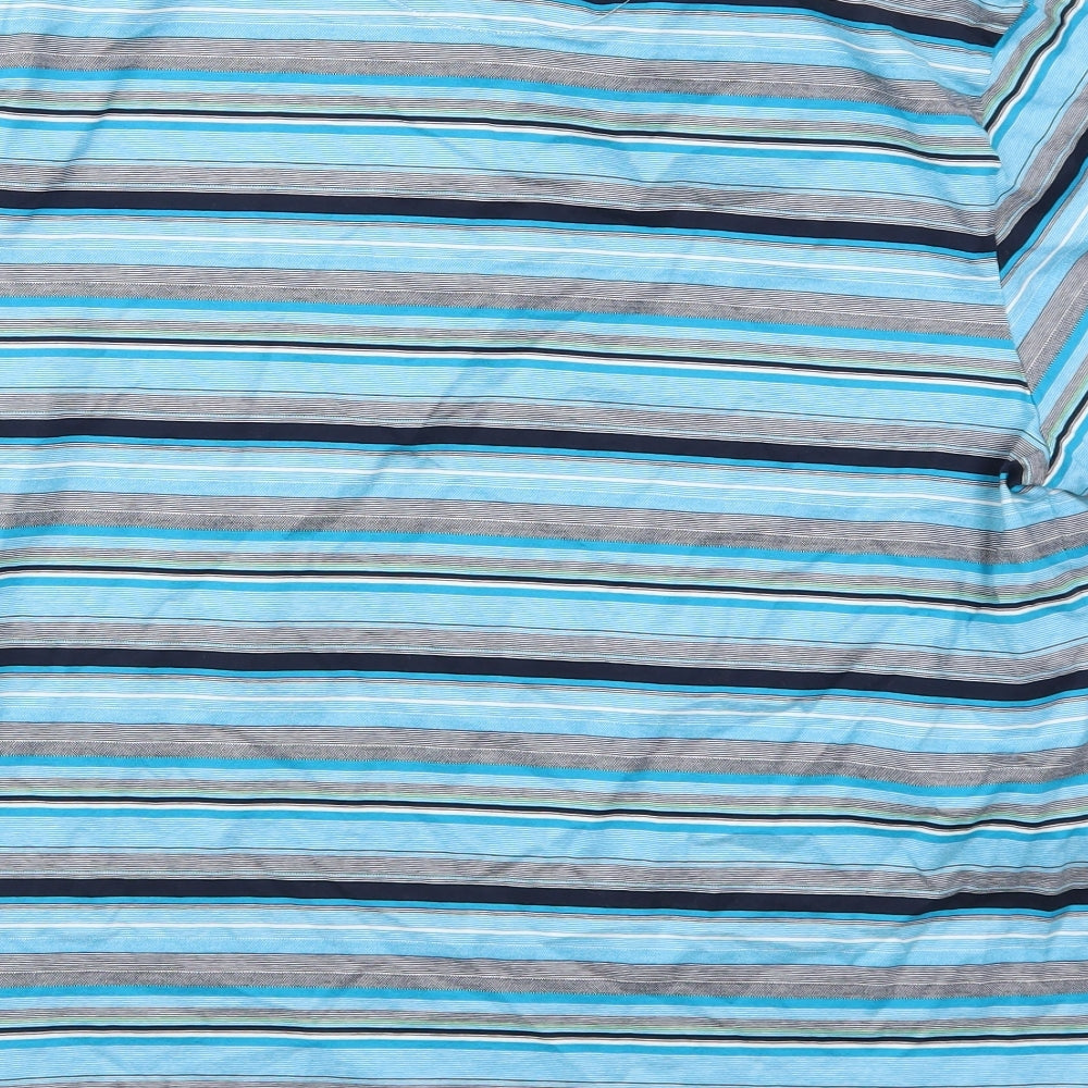 Blue Harbour Mens Blue Striped   Polo Size L