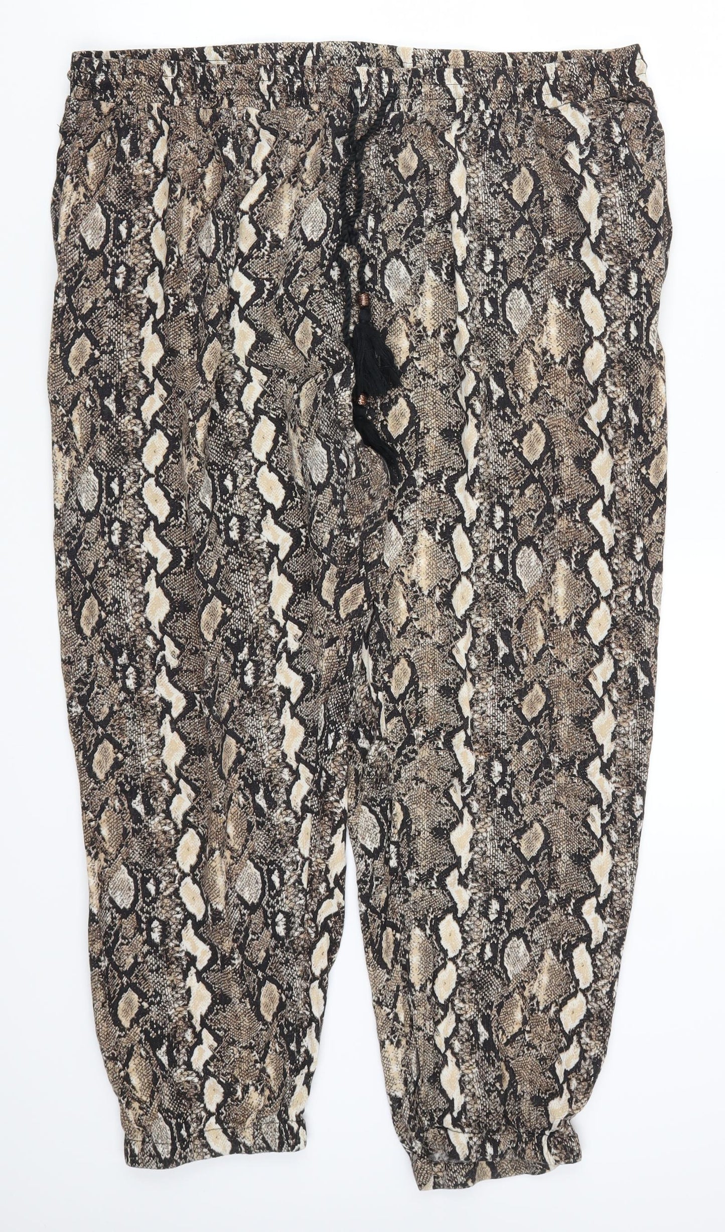 George Womens Brown Animal Print  Trousers  Size 20 L27 in