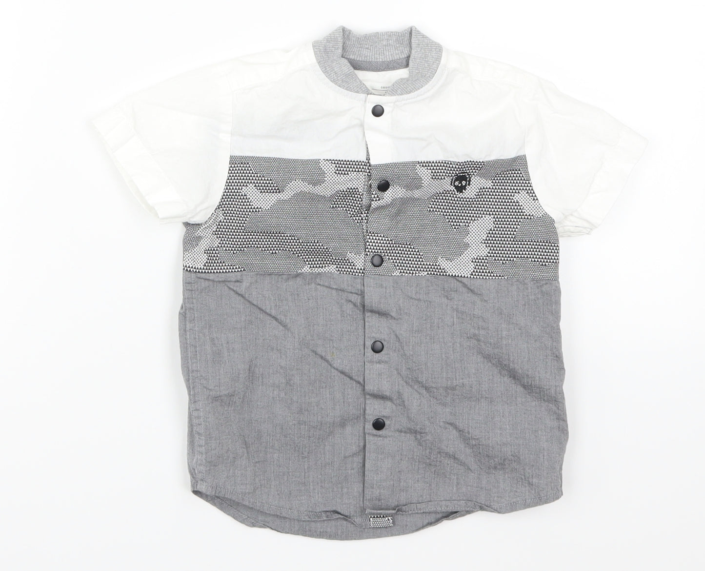 NEXT Boys Grey   Basic Button-Up Size M  - White