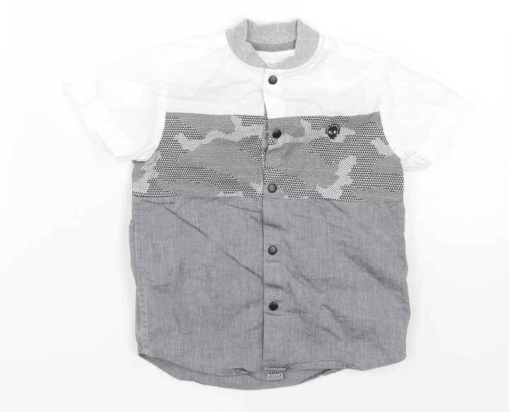 NEXT Boys Grey   Basic Button-Up Size M  - White