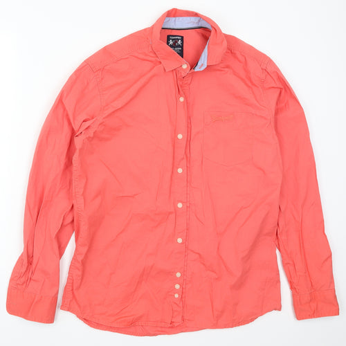 Team Spirit Mens Pink    Button-Up Size L