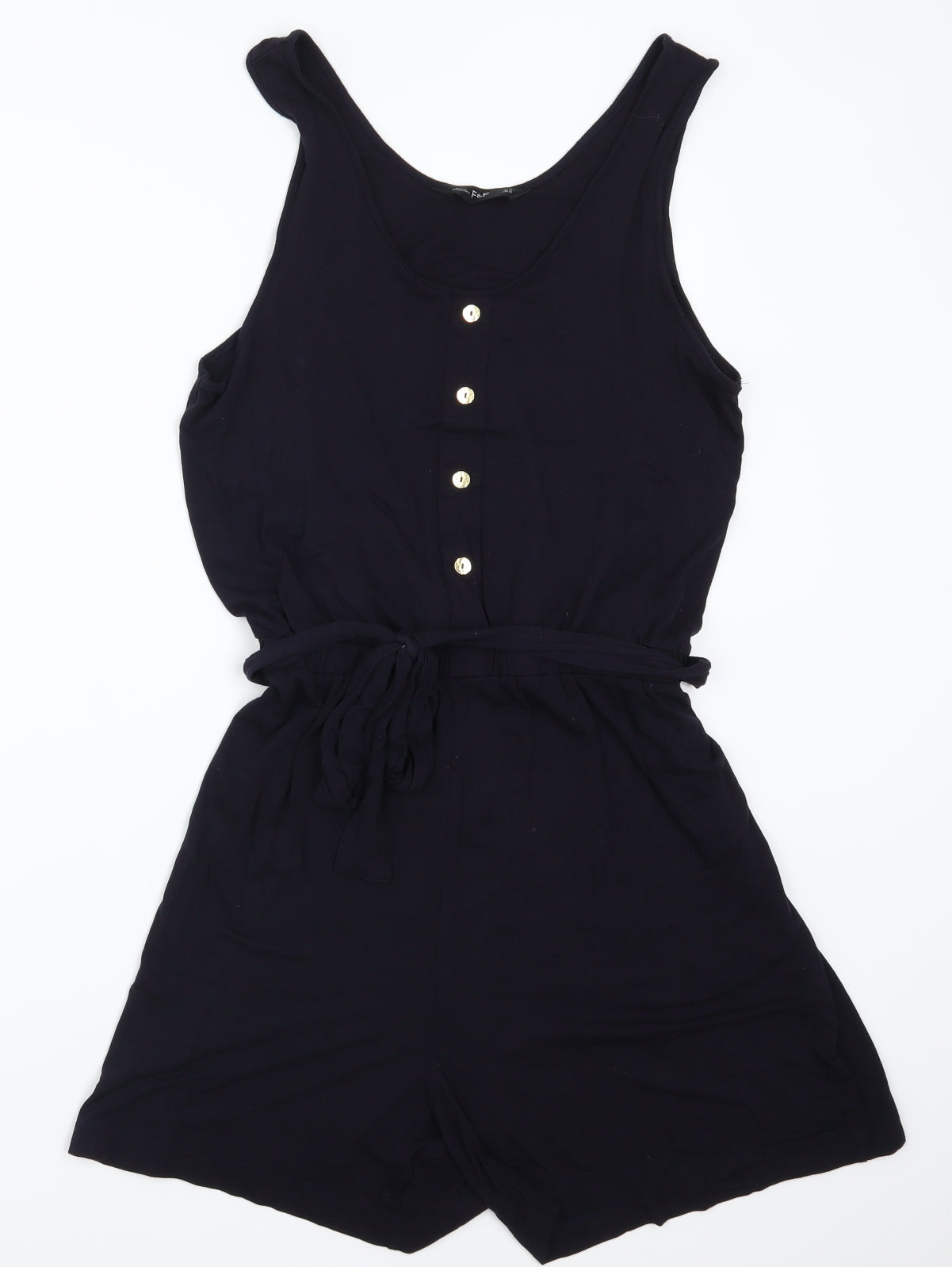 F&F Womens Blue Spotted  Playsuit One-Piece Size 14 L4 in
