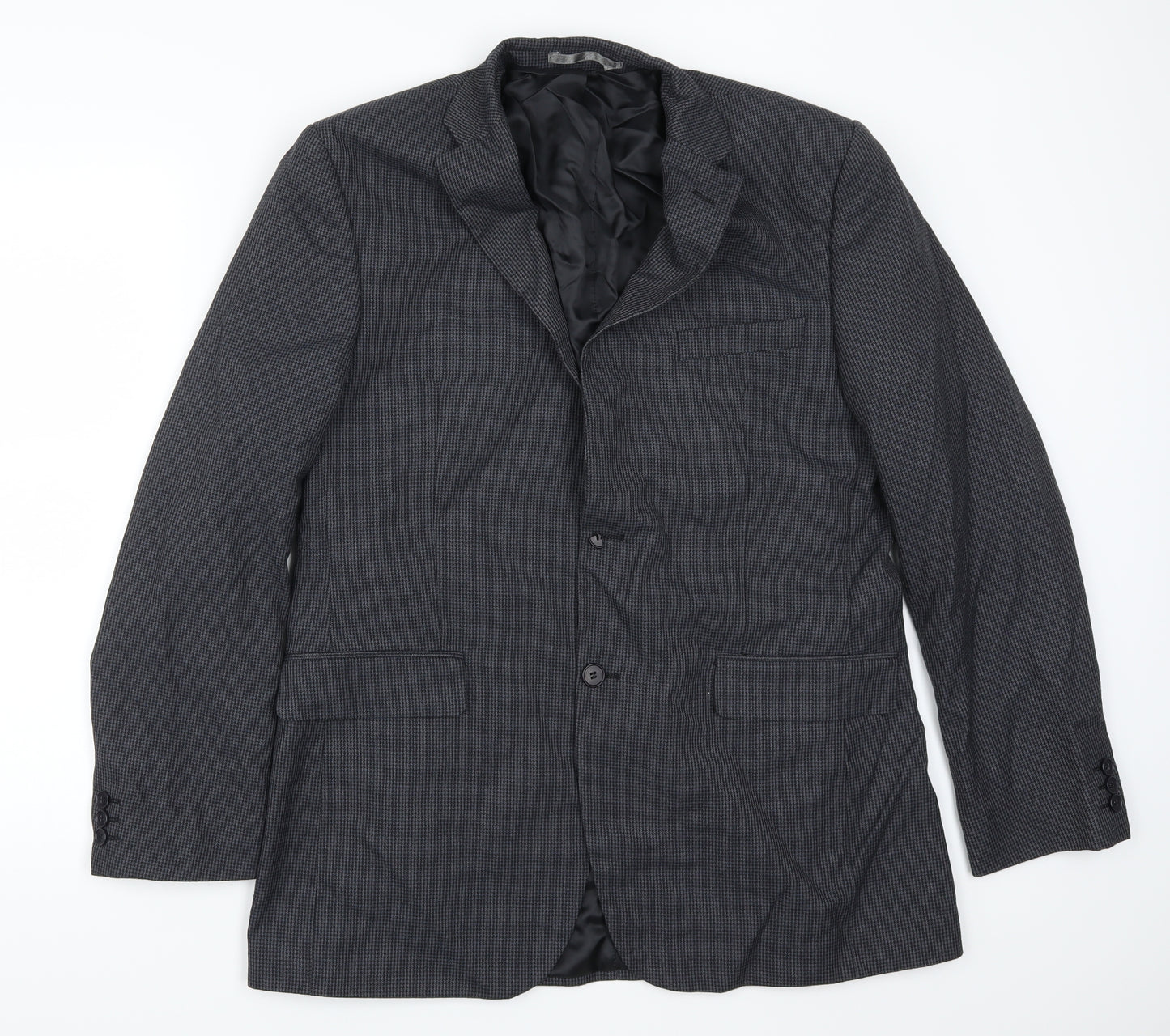 Scott & Taylor Mens Blue Houndstooth  Jacket Suit Jacket Size 42