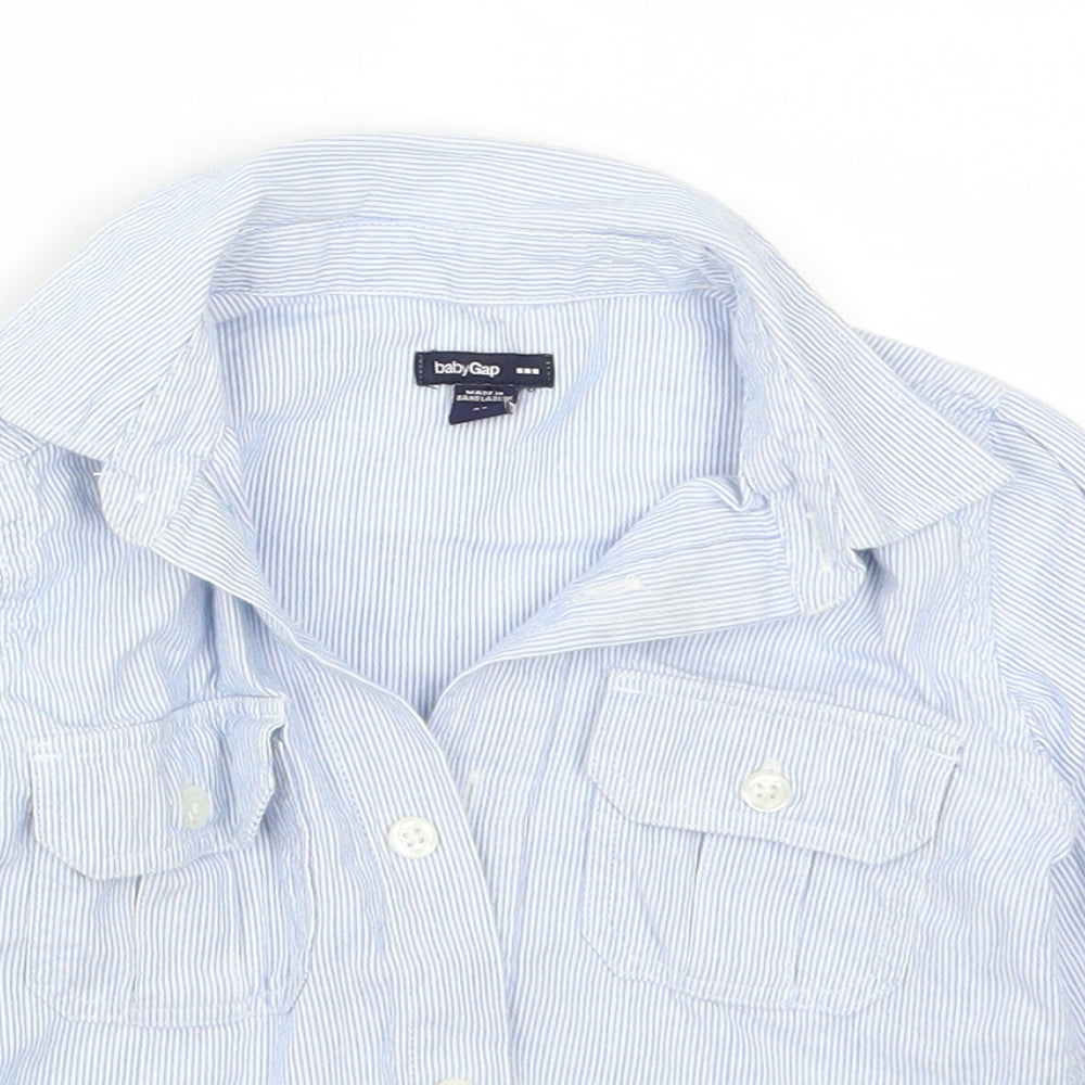 Gap Boys Blue Striped  Basic Button-Up Size 2 Years