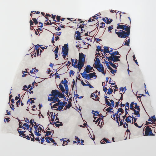 Warehouse Womens Blue Floral  Basic Tank Size 14