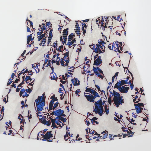 Warehouse Womens Blue Floral  Basic Tank Size 14