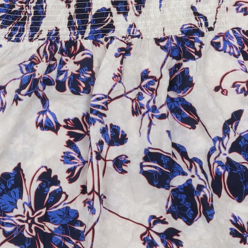 Warehouse Womens Blue Floral  Basic Tank Size 14