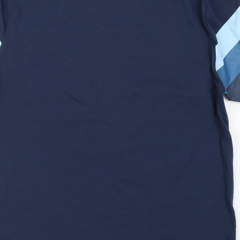 Penguin Mens Blue Striped   T-Shirt Size XL  - Red