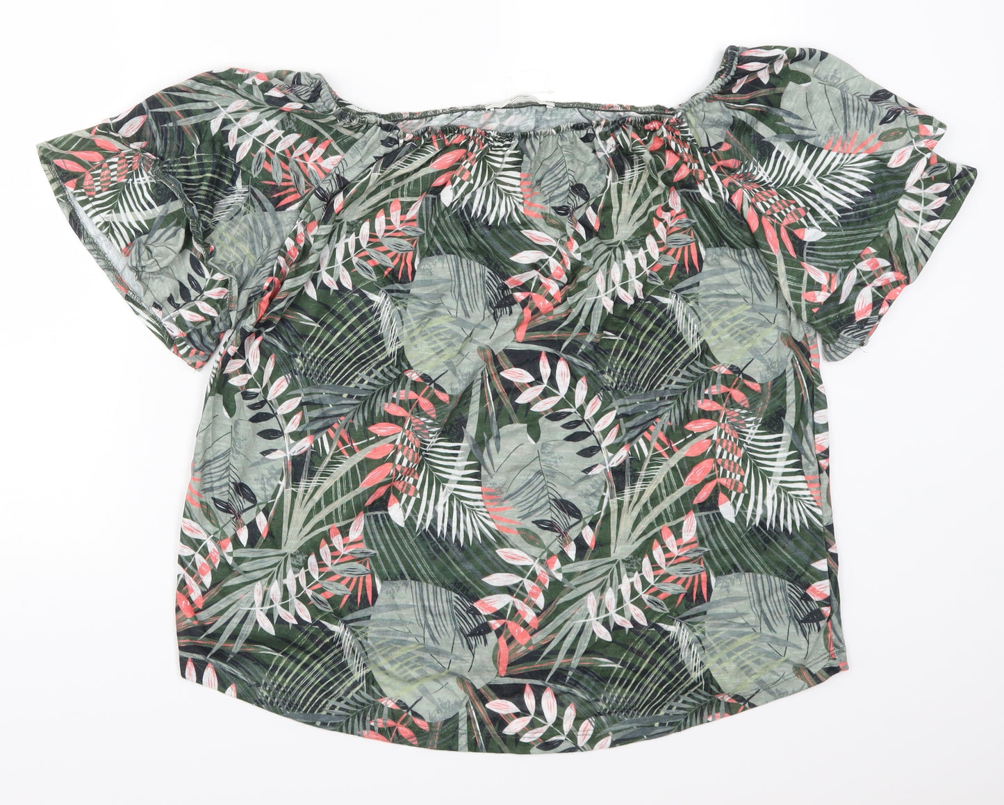 George Womens Green Floral  Basic T-Shirt Size 20