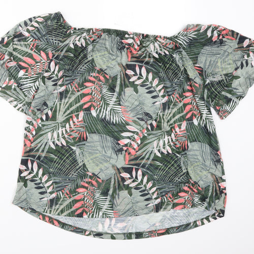 George Womens Green Floral  Basic T-Shirt Size 20