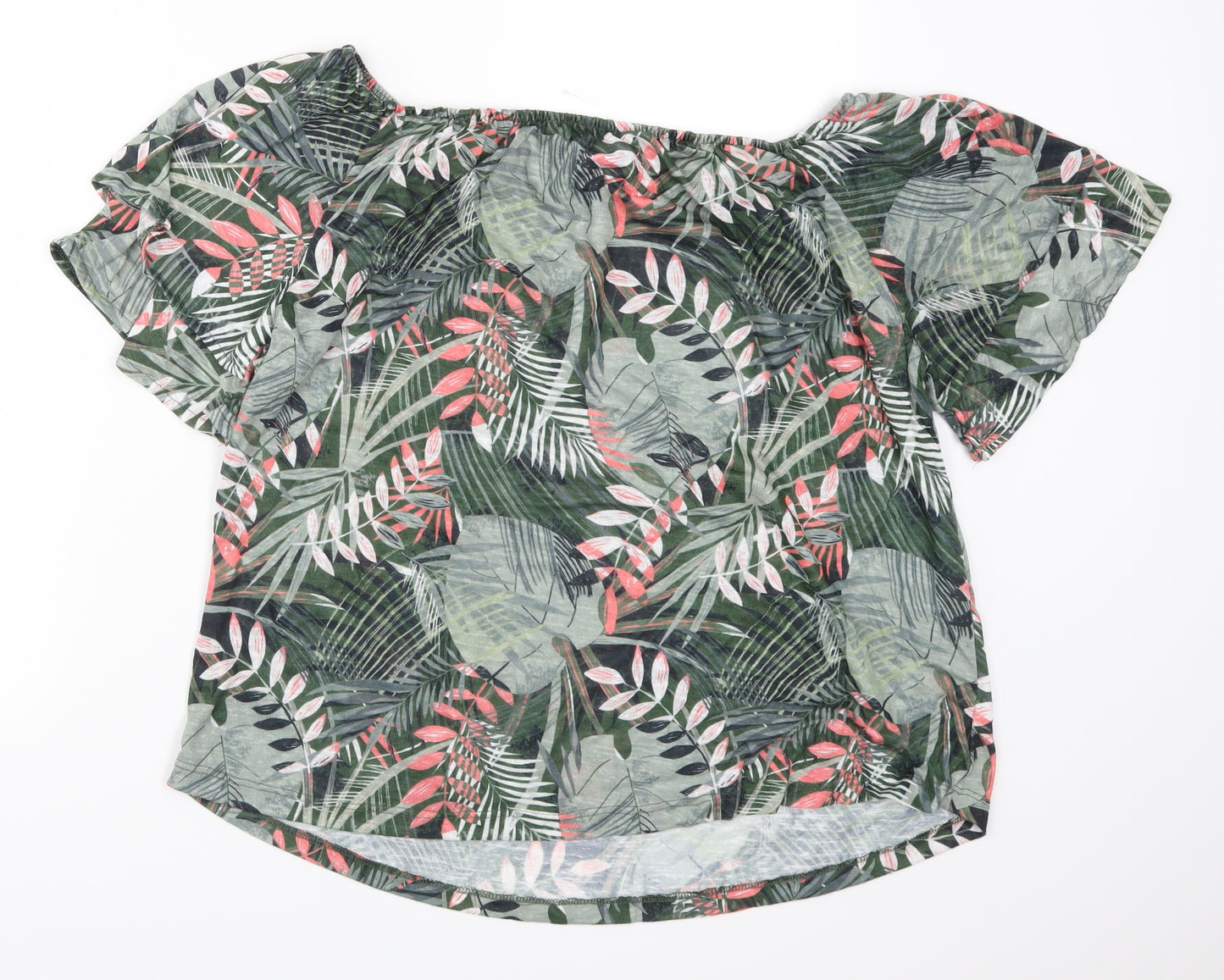 George Womens Green Floral  Basic T-Shirt Size 20