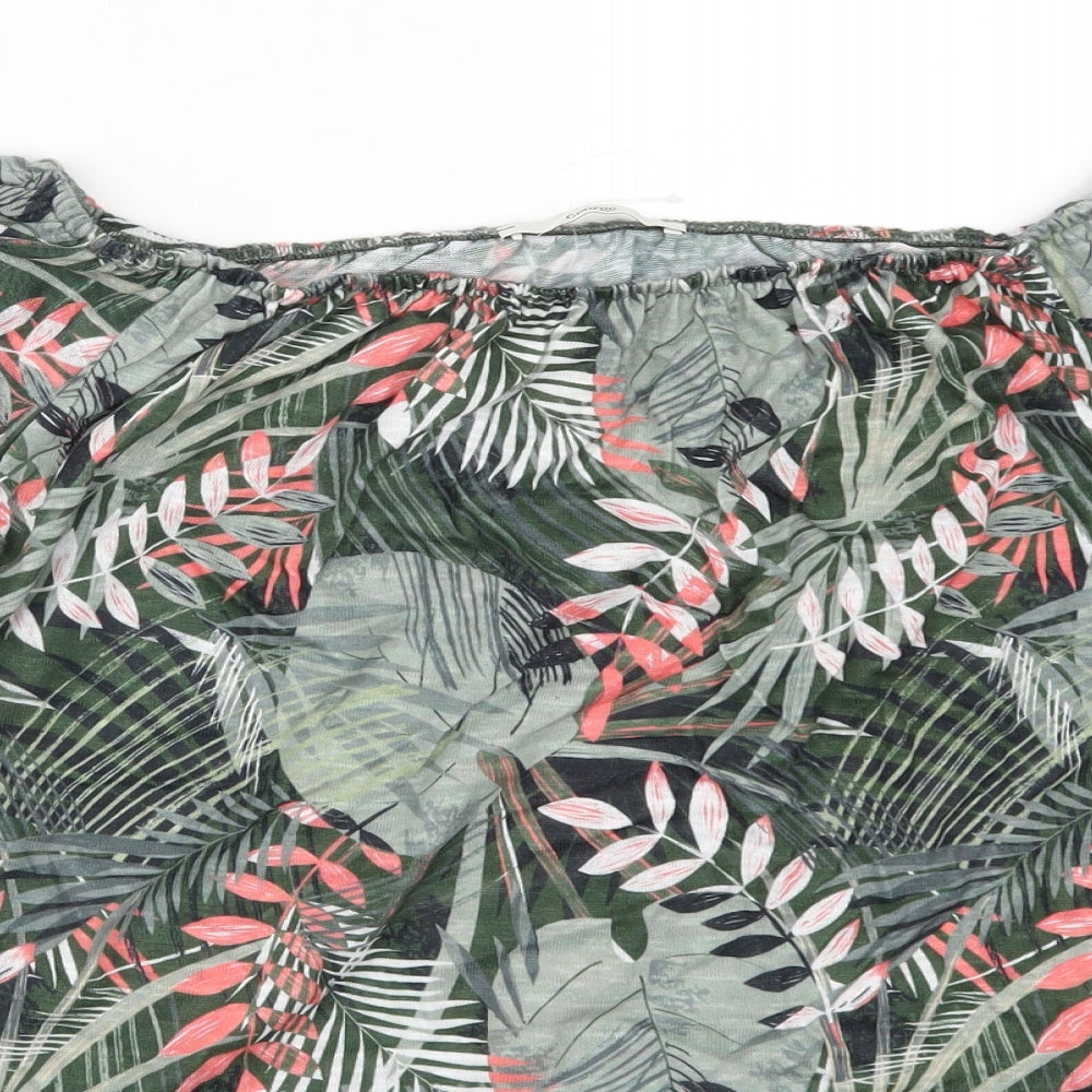 George Womens Green Floral  Basic T-Shirt Size 20