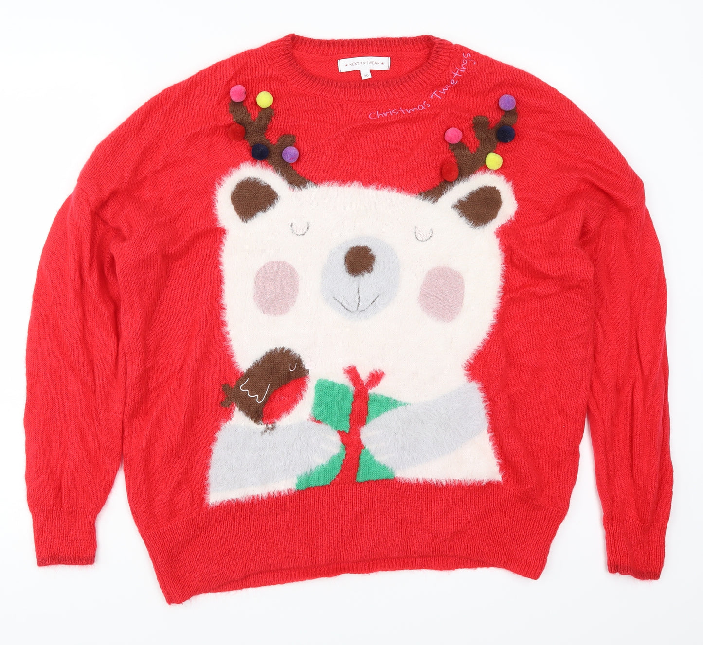 NEXT Womens Red   Pullover Jumper Size 20  - Christmas Polar Bear