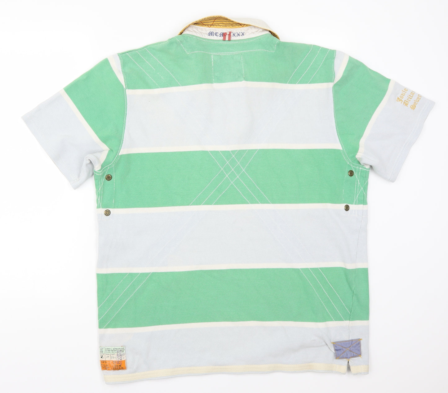 Joules Mens Green Striped   Polo Size L