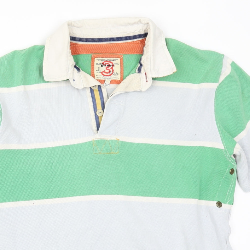Joules Mens Green Striped   Polo Size L