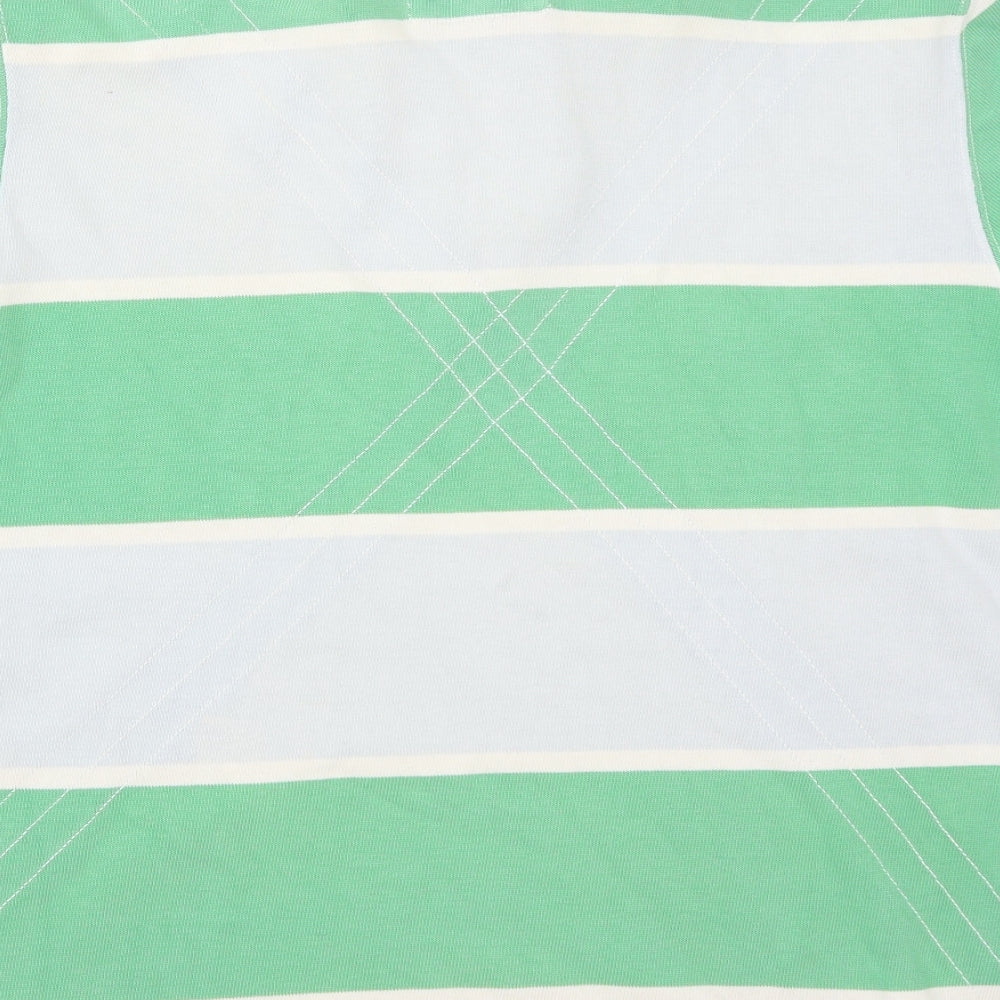 Joules Mens Green Striped   Polo Size L