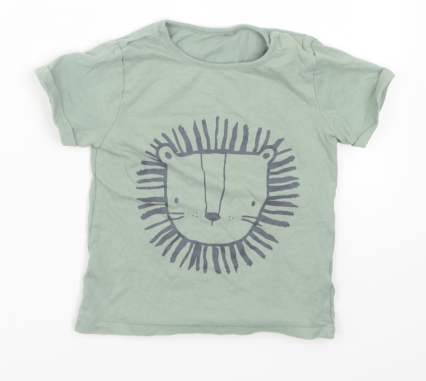 TU Boys Green   Basic T-Shirt Size 18-24 Months  - Lion
