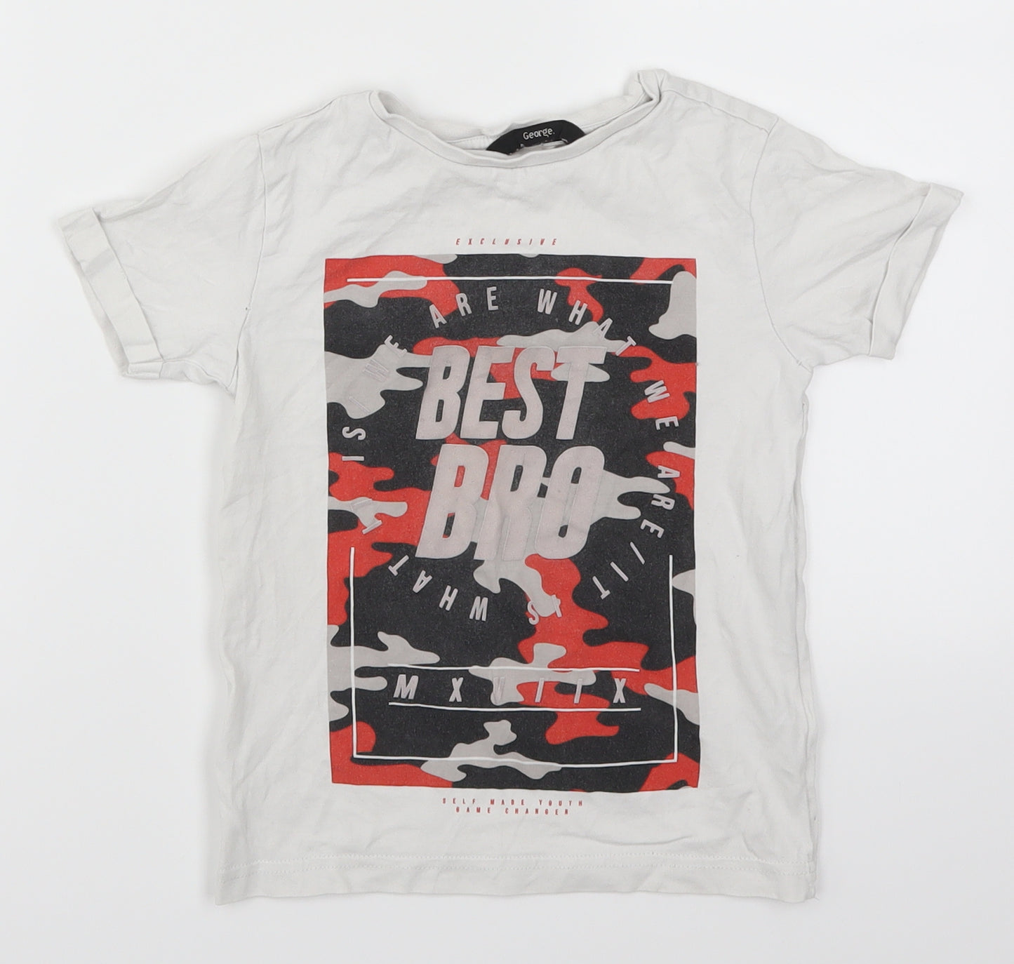 George Boys White   Basic T-Shirt Size 4-5 Years  - Best Bro