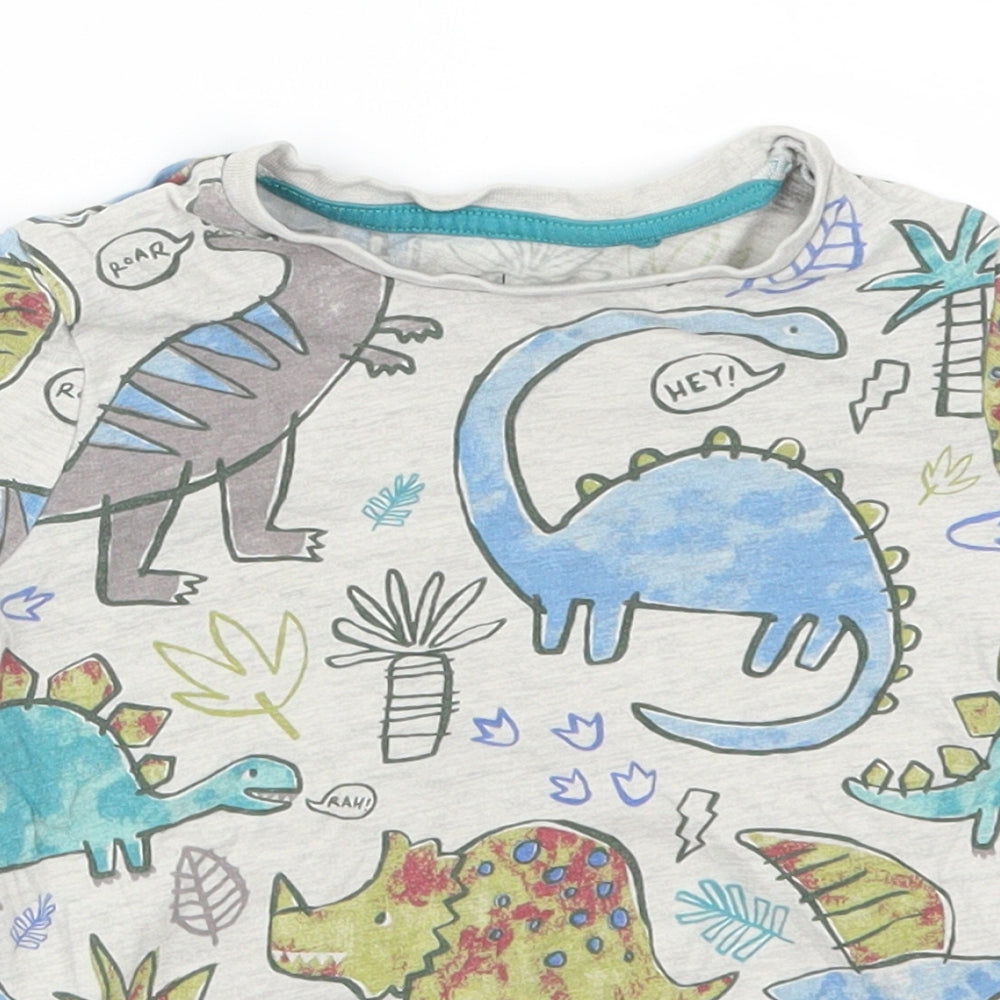 TU Boys Grey   Basic T-Shirt Size 18-24 Months  - Dinosaurs