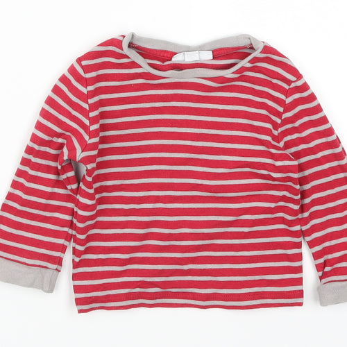 The Little White Company  Baby Red Striped  Basic T-Shirt Size 12-18 Months