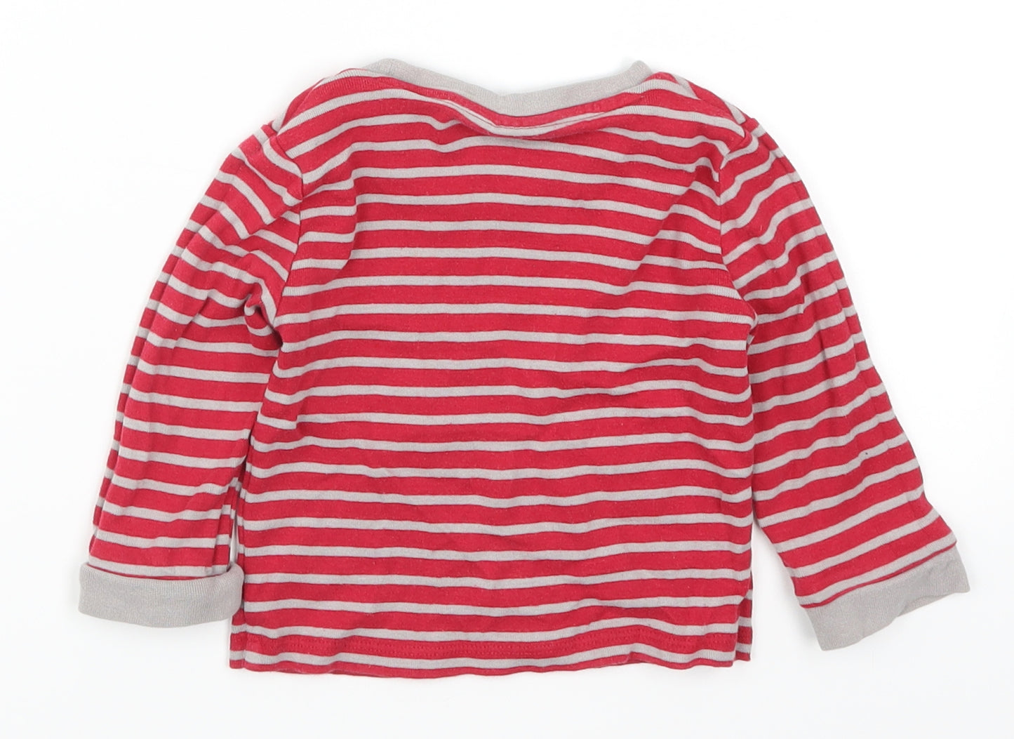 The Little White Company  Baby Red Striped  Basic T-Shirt Size 12-18 Months