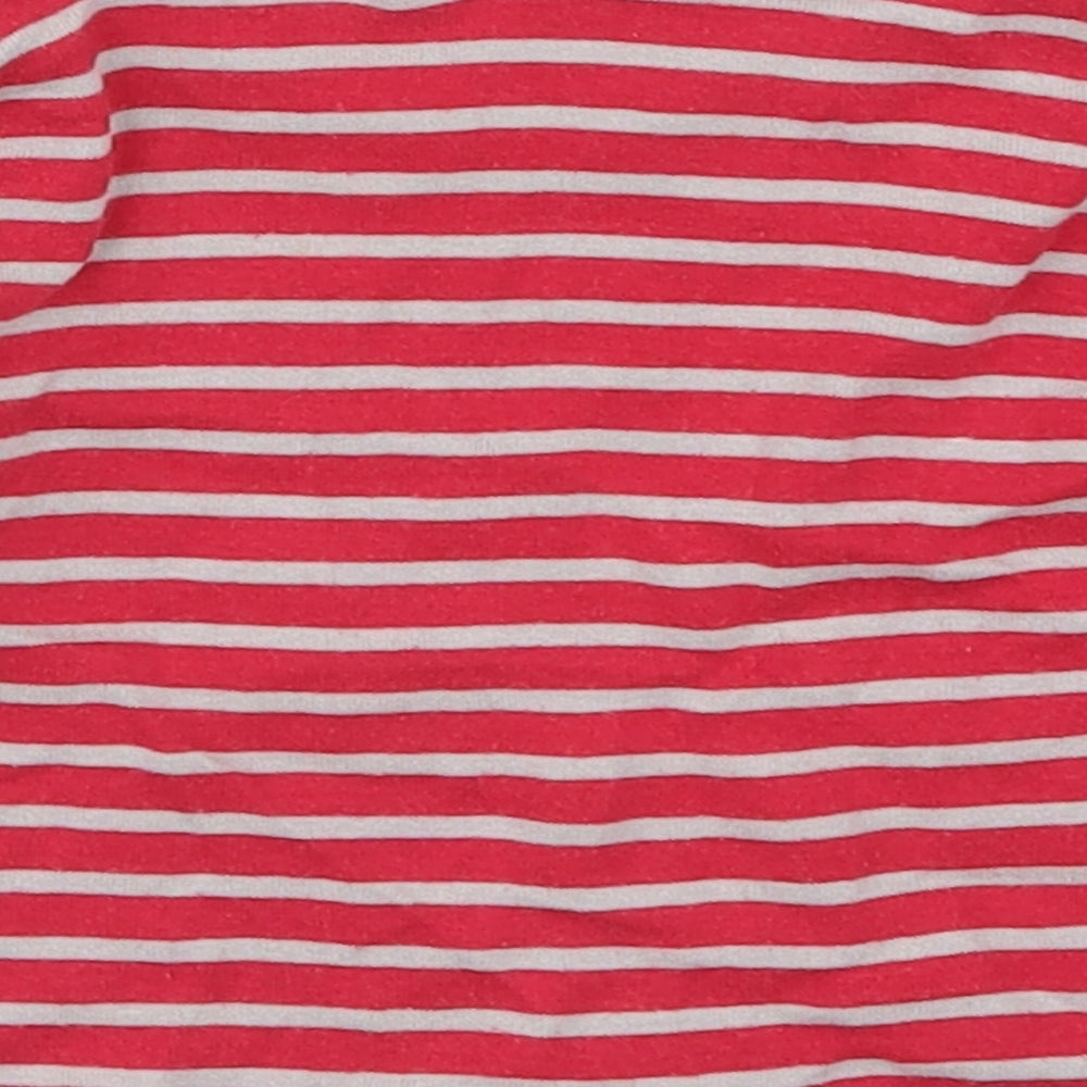 The Little White Company  Baby Red Striped  Basic T-Shirt Size 12-18 Months