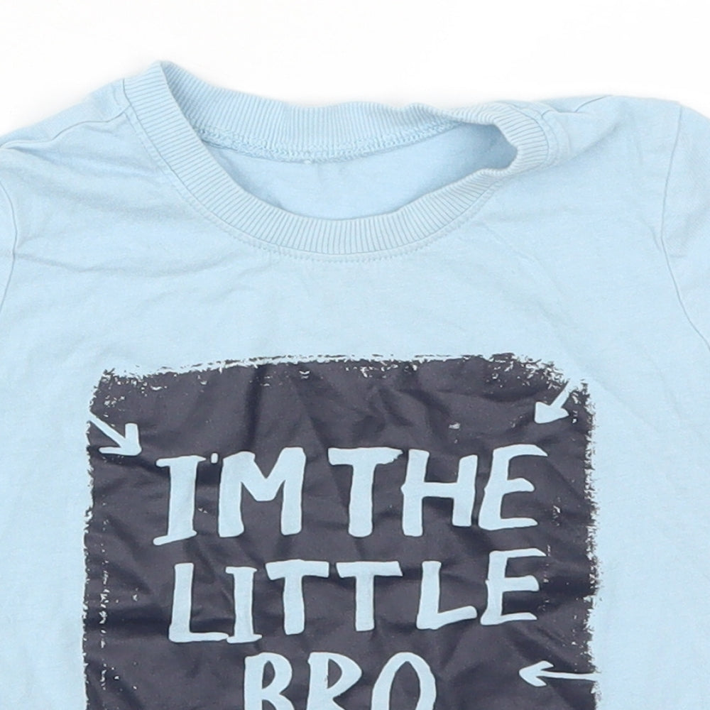 George Boys Blue   Basic T-Shirt Size 18-24 Months  - I'm The Little Bro