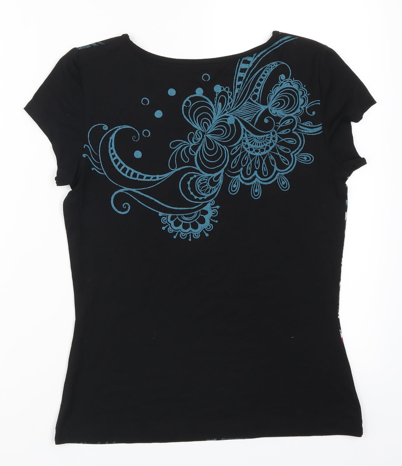 Joe Browns Womens Black Floral  Basic T-Shirt Size 10