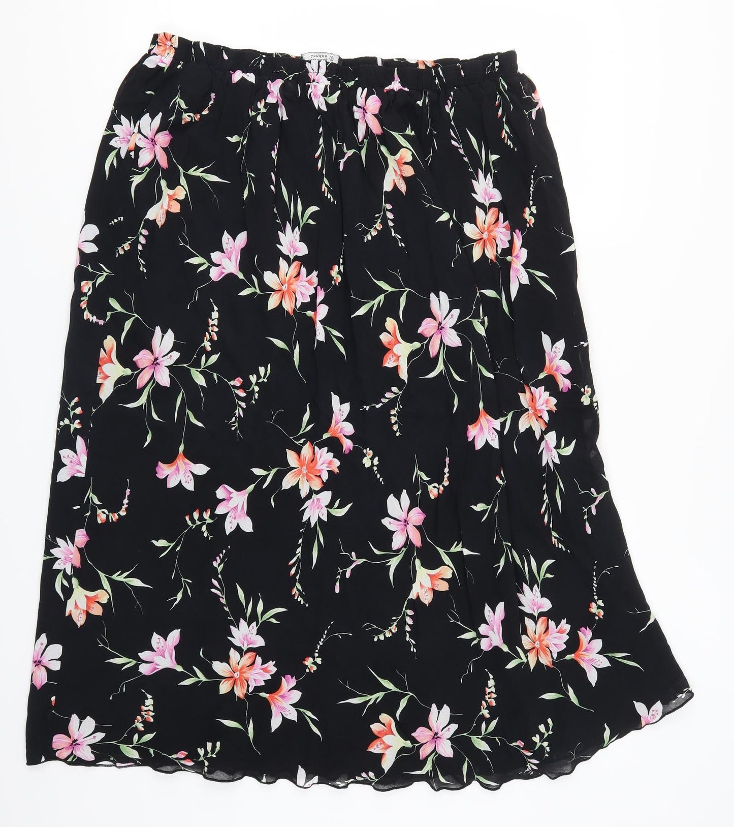 Roger Womens Black Floral  A-Line Skirt Size 42 in
