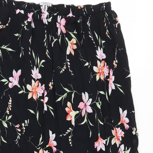 Roger Womens Black Floral  A-Line Skirt Size 42 in