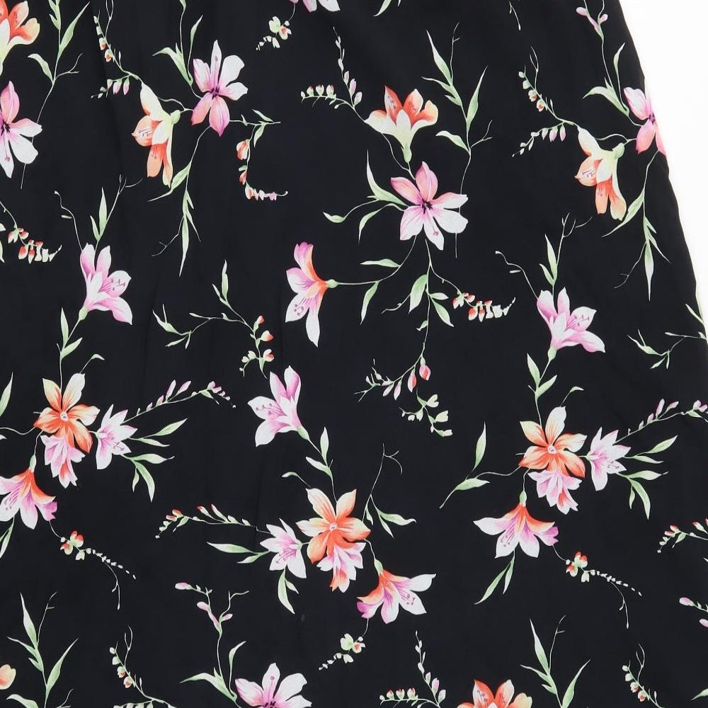 Roger Womens Black Floral  A-Line Skirt Size 42 in