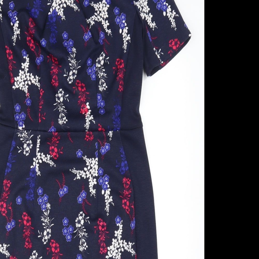 TU Womens Blue Floral  Pencil Dress  Size 12