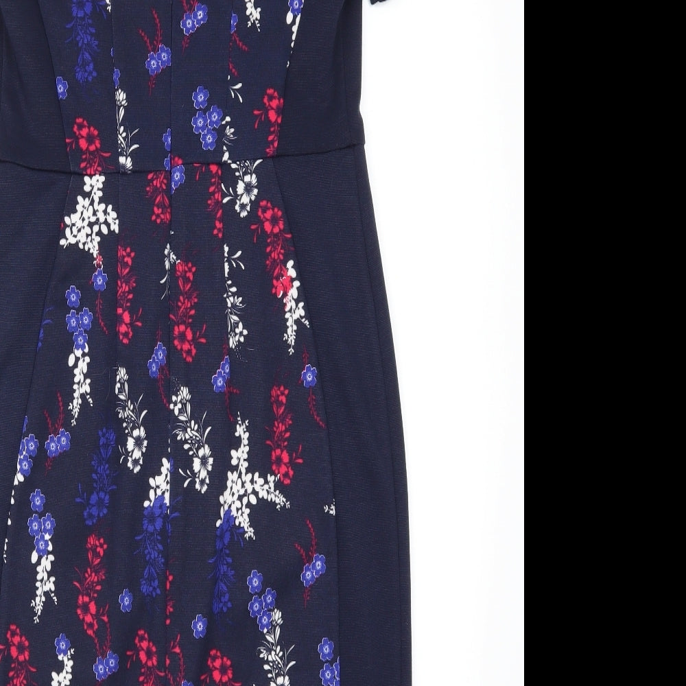 TU Womens Blue Floral  Pencil Dress  Size 12