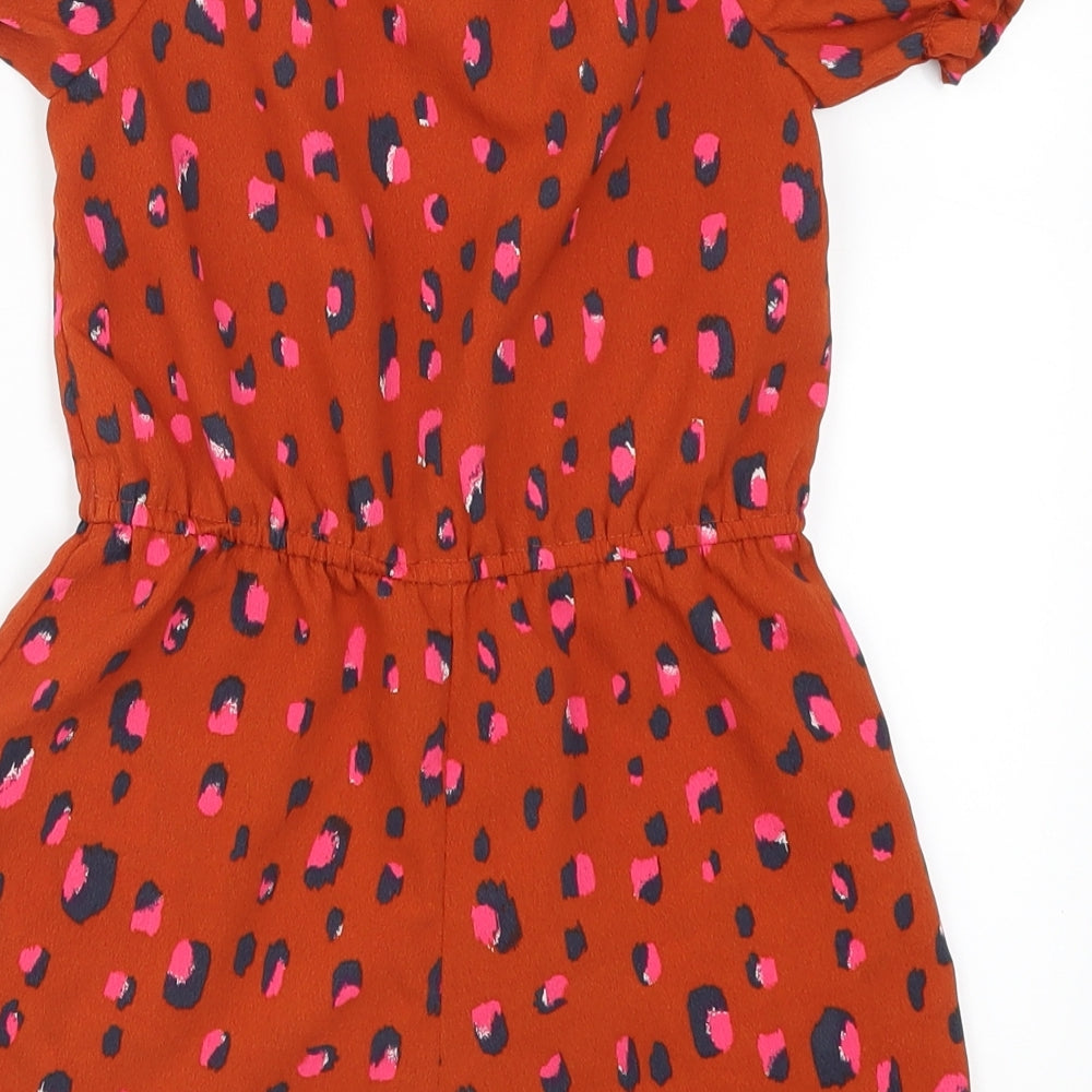 NEXT Girls Brown Animal Print  Playsuit One-Piece Size 6 Years