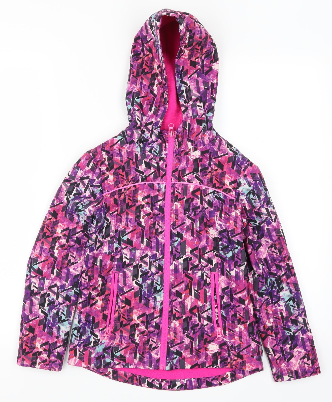 TU Girls Pink Geometric  Jacket  Size 7-8 Years