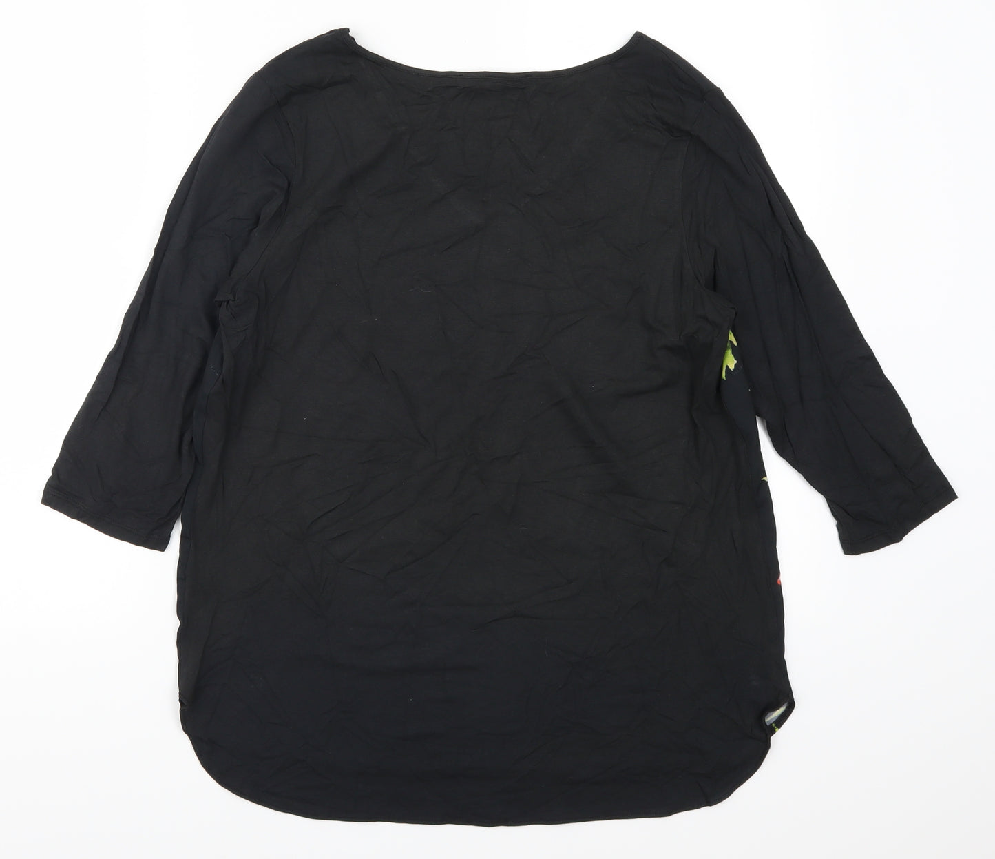 George Womens Black Floral  Basic T-Shirt Size 12