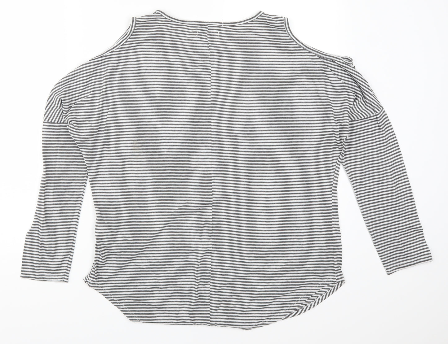 Papaya Womens Grey Striped  Basic T-Shirt Size 14